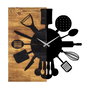 Wallity Reloj de Pared Decorativo de Madera Nogal y Negro